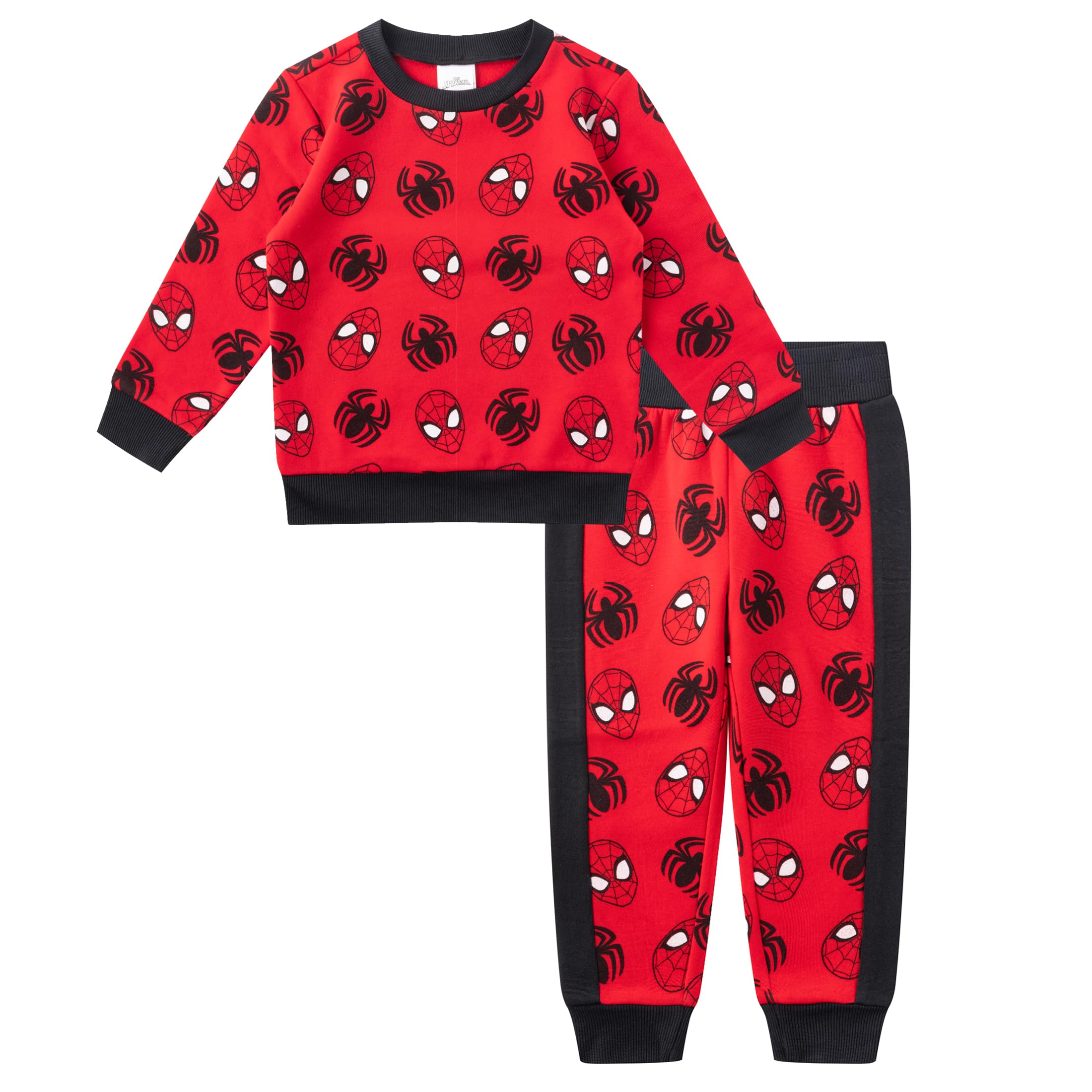 Marvel Spider-Man Boys 2 Piece Long Sleeve Sweatshirt and Pants Set for Toddlers and Big Kids